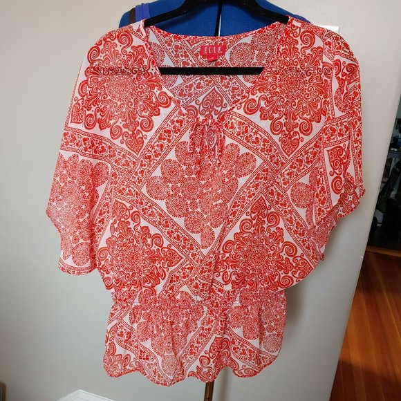 Elle Flowy Blouse with Cinched Waist - Picture 1 of 4